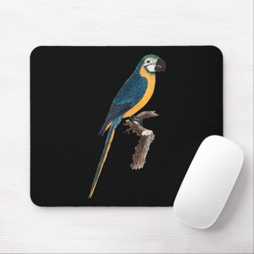 Blue Yellow Macaw bird illustration Mouse Pad