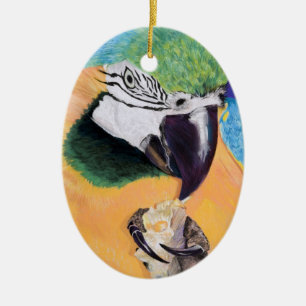Blue & Yellow Macaw Pastel Art Ornament