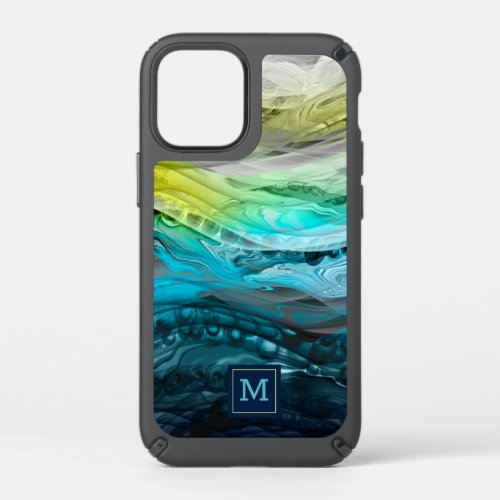 Blue yellow marbling waves Case_Mate iPhone case