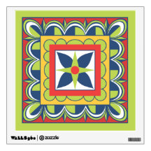 Blue & Yellow Mexican Talavera Tile