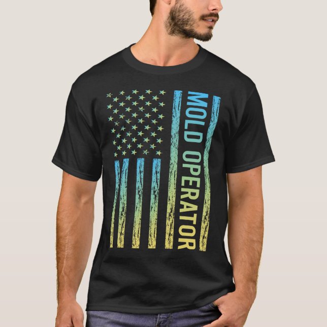 Blue Yellow Mold Operator T-Shirt (Front)
