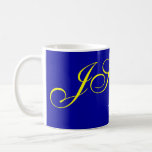 Blue Yellow Monogram Consultant Coffee Mug