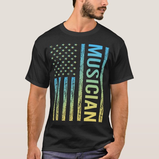 Blue Yellow Musician T-Shirt (Front)