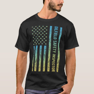 Blue Yellow Oilfield Safety Inspector T-Shirt