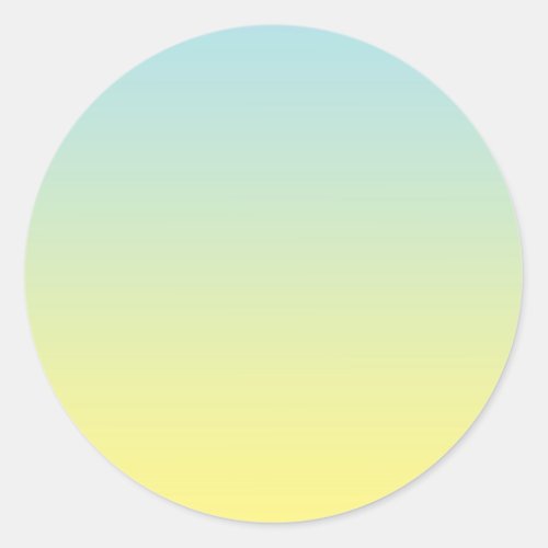 Blue  Yellow Ombre Classic Round Sticker