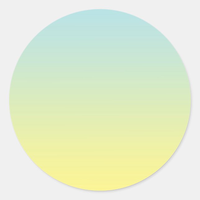 Blue & Yellow Ombre Classic Round Sticker (Front)