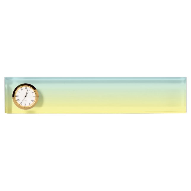 Blue & Yellow Ombre Desk Name Plate (Front)