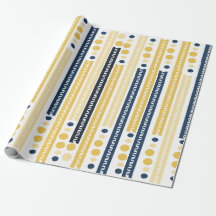 Blue & Yellow Pattern Wrapping Paper