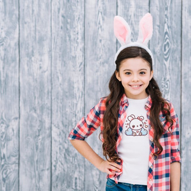 Blue Yellow Pink Cute Rabbit Kid's T-Shirt (Creator Uploaded)