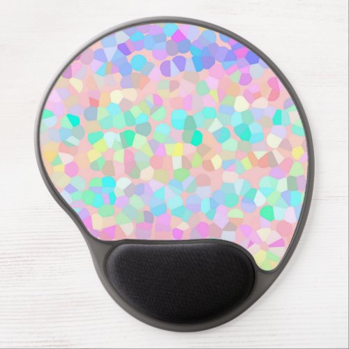 Blue Yellow Pink Green Pastel Mosaic Abstract Gel Mouse Pad
