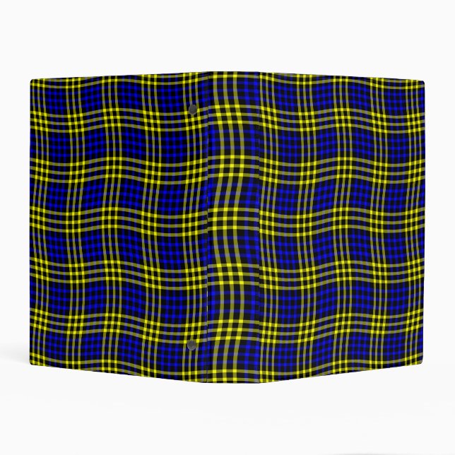Blue Yellow Plaid Checker Seamless Pattern Mini Binder (Background)