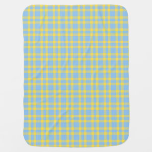 Blue Yellow Plaid Pattern Baby Blanket