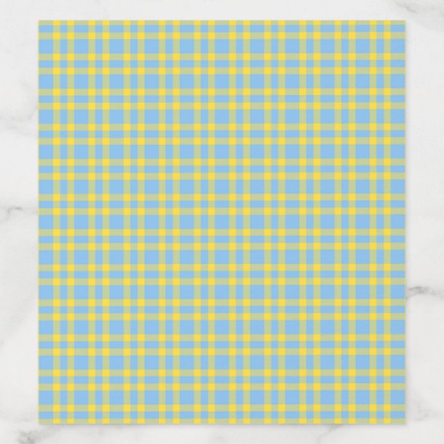 Blue Yellow Plaid Pattern Envelope Liner (Design)