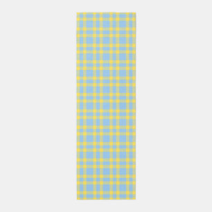Blue Yellow Plaid Pattern Outdoor Rug