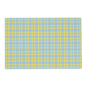 Blue Yellow Plaid Pattern Placemat