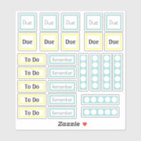 Blue Yellow Planner Stickers To Do and Remember