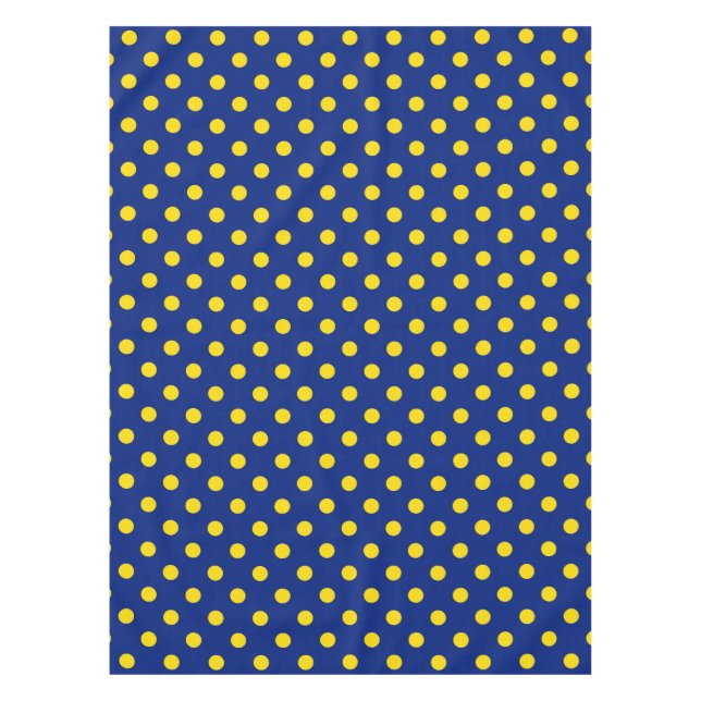 Blue Yellow Polka Dots Design Tablecloth (Front)