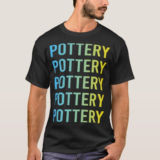 Blue Yellow Pottery Potter T-Shirt (Front)