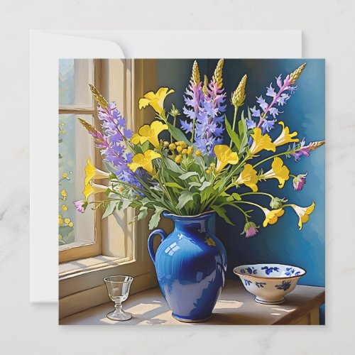 Blue Yellow Purple Bouquet Art