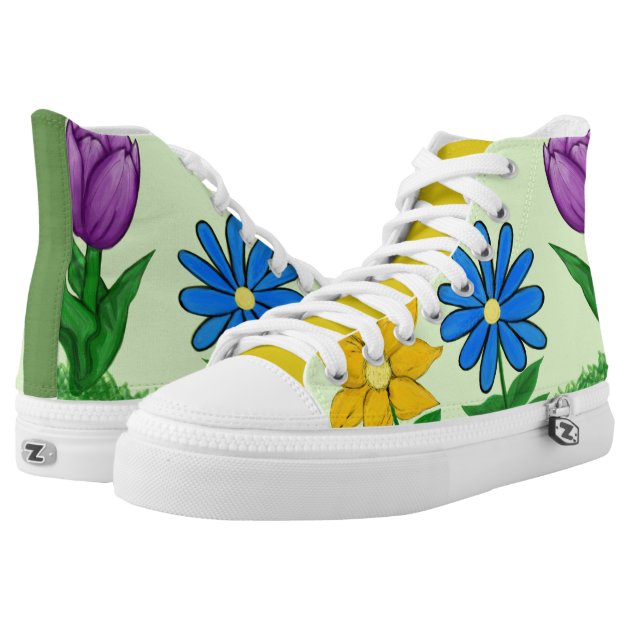 purple yellow sneakers