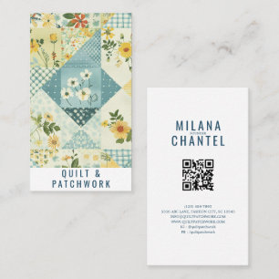 Blue Yellow Quilt Patchwork Handmade Clothing Business Card