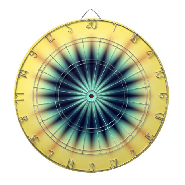 Blue Yellow Radiant Dart Board (Front)
