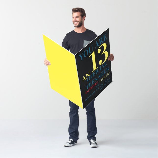 Blue Yellow Red 13th Official Teenager Boy Birthda Card (In Situ)