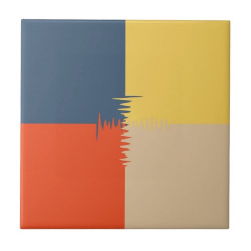 Blue Yellow Red Beige Ceramic Tile