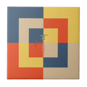 Blue Yellow Red Beige Ceramic Tile