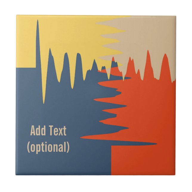 Blue Yellow Red Cream Ceramic Tile (Front)