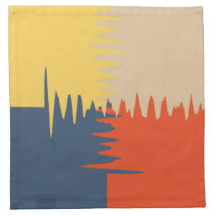 Blue Yellow Red Cream Cloth Napkin