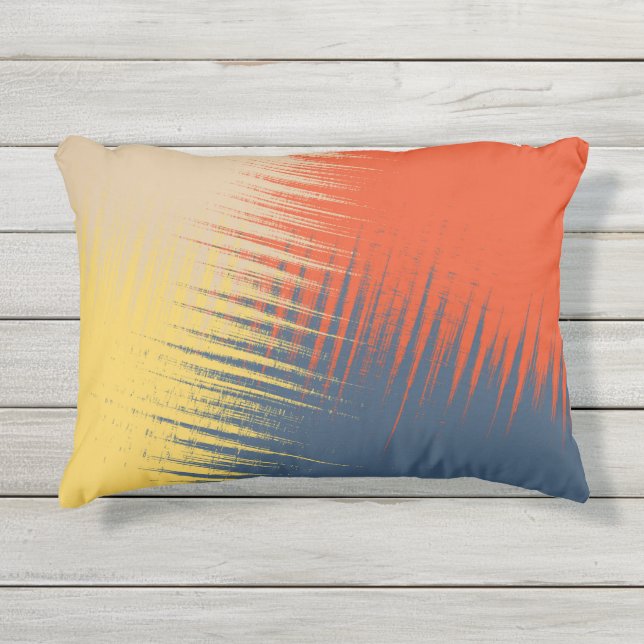 Blue Yellow Red Cream Outdoor Pillow (Front)