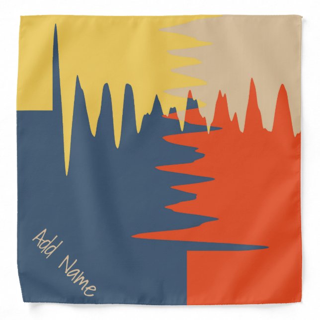 Blue Yellow Red Cream - Personalizable Bandana (Front)