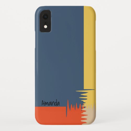 Blue Yellow Red Cream _ Personalizable iPhone XR Case
