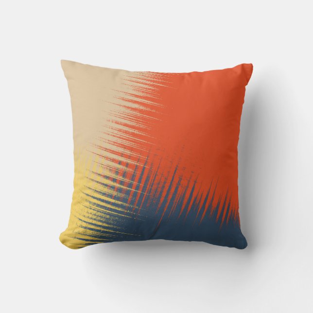 Blue Yellow Red Cream Throw Pillow (Front)