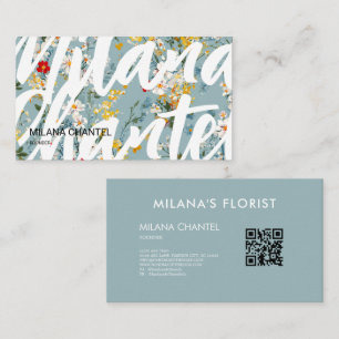 Blue Yellow Red Daisy Modern Trendy Flower Florist Business Card