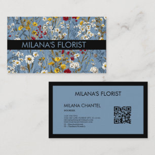 Blue Yellow Red Daisy Modern Trendy Flower Florist Business Card