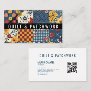 Blue Yellow Red Quilt Patchwork Handmade Clothing Business Card