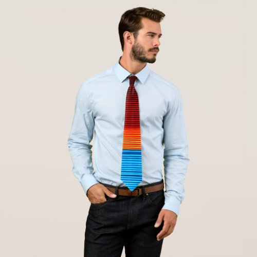 Blue Yellow Red Stripes Neck Tie