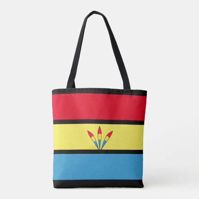 Blue, Yellow & Red Stripes Tote Bag (Back)