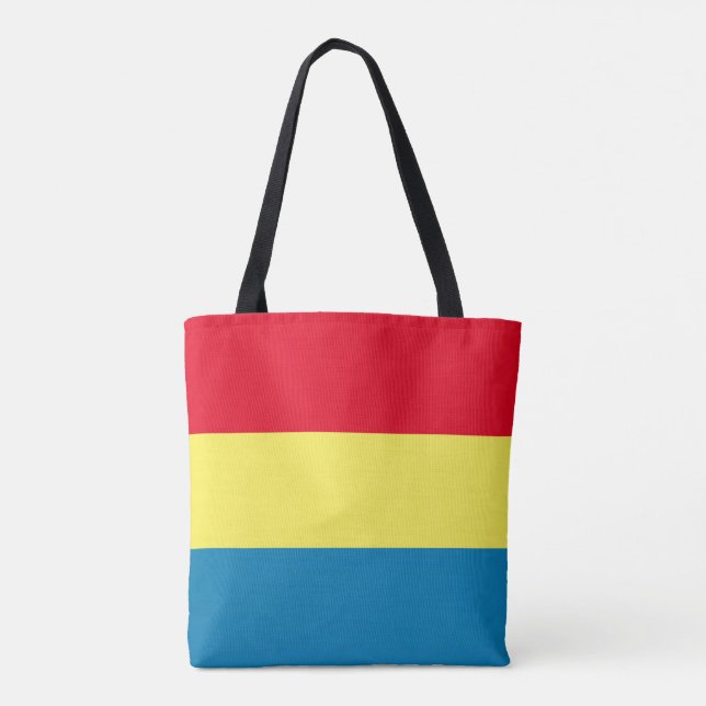 Blue, Yellow & Red Stripes Tote Bag (Back)