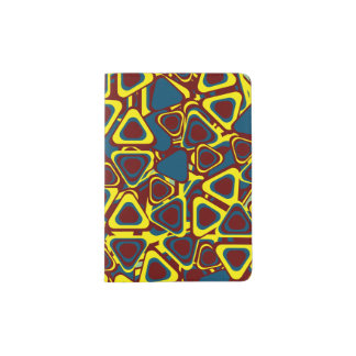 Blue Yellow Red Triangle Geometric Pattern Passport Holder