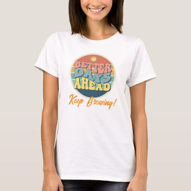 Blue Yellow Retro Simple Motivation T-Shirt (Front)