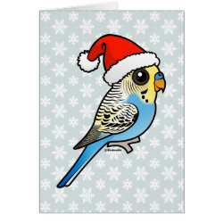 Blue & Yellow Santa Budgie Note Card