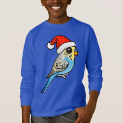 Blue & Yellow Santa Budgie Kids' Basic Long Sleeve T-Shirt