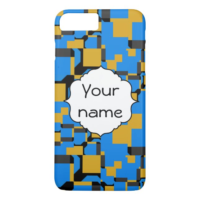 Blue yellow shapes Case-Mate iPhone case (Back)