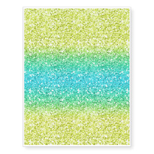 Blue & Yellow Sparkly Bits Temporary Tattoos