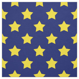 Blue Yellow Stars Pattern Decorative Textile Fabric