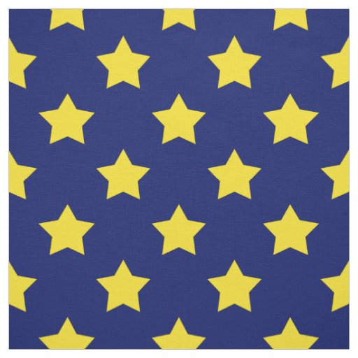 Blue Yellow Stars Pattern Decorative Textile Fabric