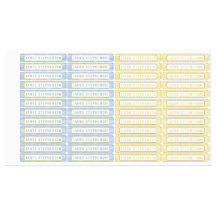 Blue Yellow Stripe Family Waterproof Labels